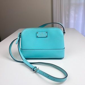 Kate Spade Tiffany Blue Crossbody Grove Street Millie Leather Purse with Zipper